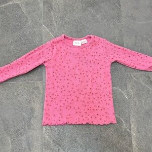 Zara Pink Ribbed Baby Top with Dots